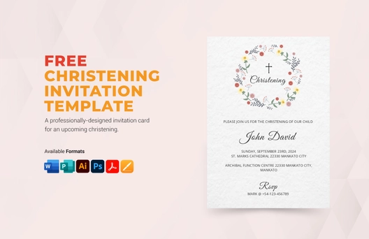 Christening Invitation Template