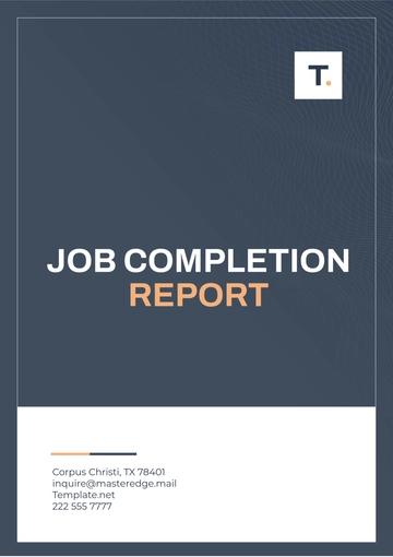 Free Job Completion Report Template to Edit Online