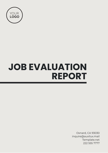 Free Job Evaluation Report Template to Edit Online