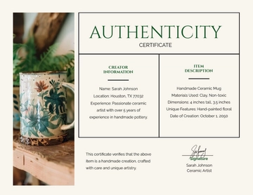 Free DIY Authenticity Certificate Design Template to Edit Online