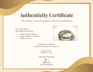 Free Blank Authenticity Certificate Template to Edit Online