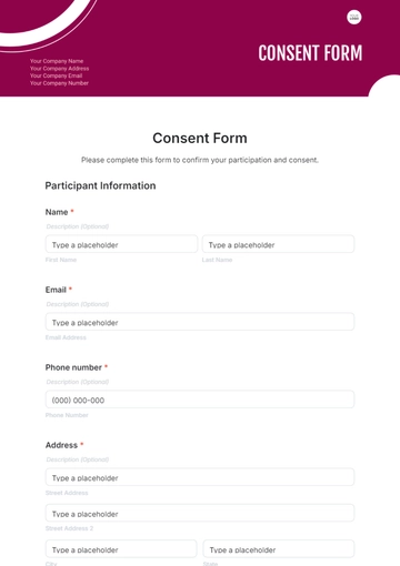 Free Consent Form Template to Edit Online