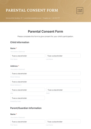 Free Parental Consent Form Template to Edit Online