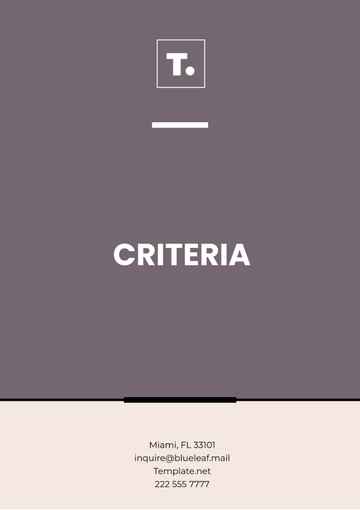 Free Criteria Template to Edit Online