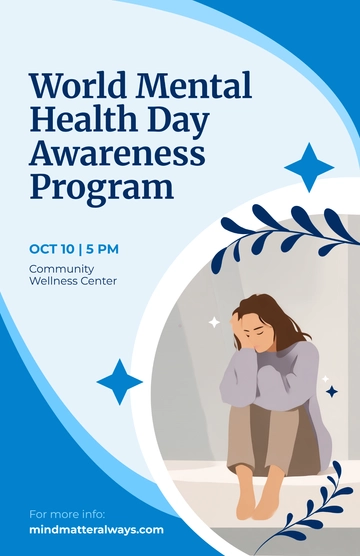 Free World Mental Health Day Poster Template to Edit Online