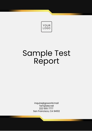 Free Sample Test Report Template to Edit Online