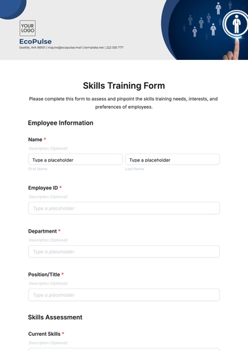 Free Skills Training Form Template to Edit Online