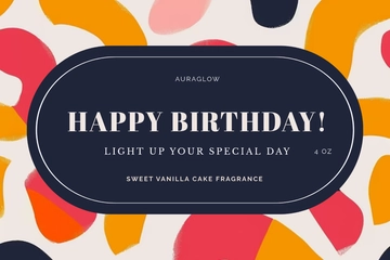 Free Birthday Labels Candle Template to Edit Online