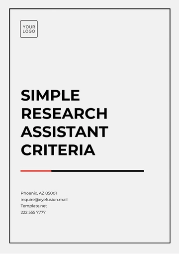 Free Simple Research Assistant Criteria Template to Edit Online