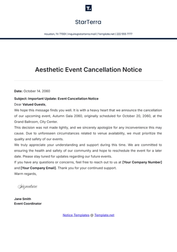Free Aesthetic Event Cancellation Notice Template to Edit Online
