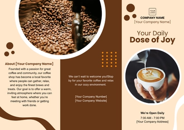 Free Coffee Shop Pamphlet Template to Edit Online