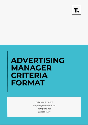 Free Advertising Manager Criteria Format Template to Edit Online