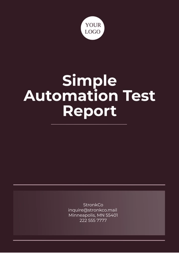 Free Simple Automation Test Report Template to Edit Online