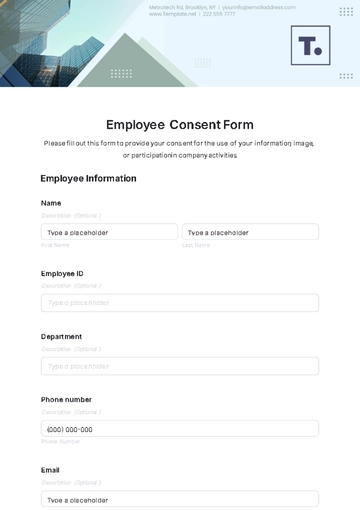 Free Employee Consent Form Template to Edit Online