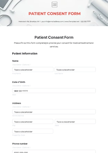 Free Patient Consent Form Template to Edit Online