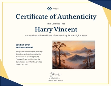 Free Digital Authenticity Certificate Template to Edit Online