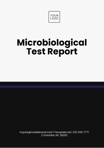 Free Microbiological Test Report Template to Edit Online