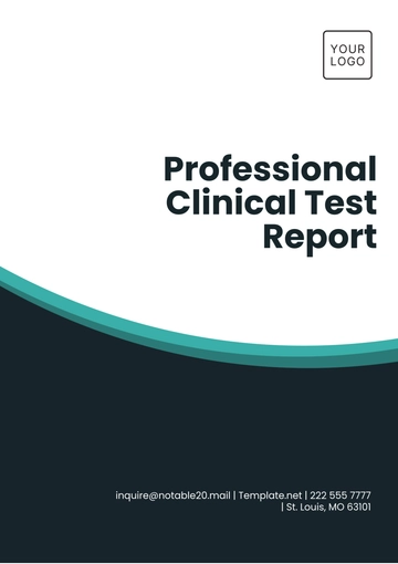 Free Professional Clinical Test Report Template to Edit Online