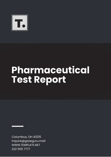 Free Pharmaceutical Test Report Template to Edit Online
