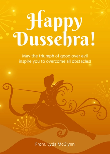 Free Happy Dussehra Greeting Card Template to Edit Online