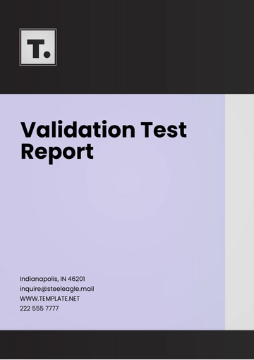 Free Validation Test Report Template to Edit Online