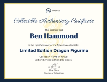 Free Modern Collectible Authenticity Certificate Template to Edit Online