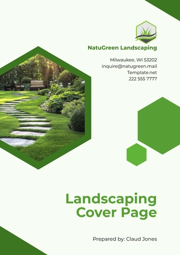 Free Landscaping Cover Page Template to Edit Online