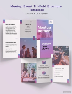 Meetup Event Tri-Fold Brochure Template