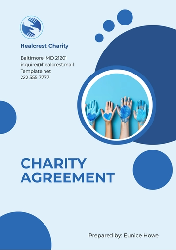 Free Charity Agreement Template to Edit Online
