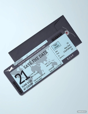 Boarding Pass Wedding Invitation Template