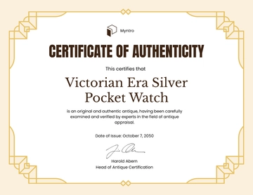 Free Creative Antique Authenticity Certificate Template to Edit Online