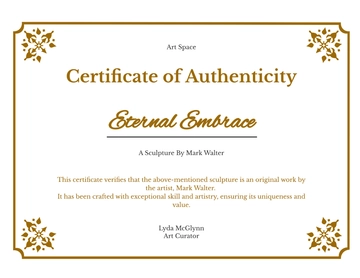 Free Customizable Authenticity Certificate Template to Edit Online