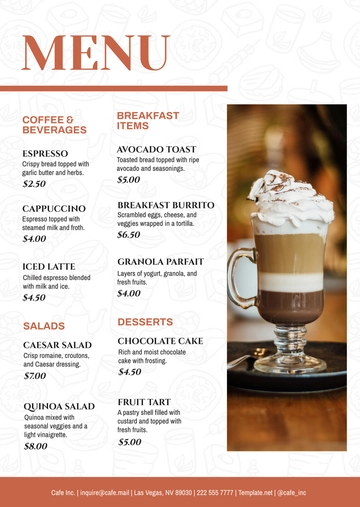 Free Digital Menu Design Template to Edit Online