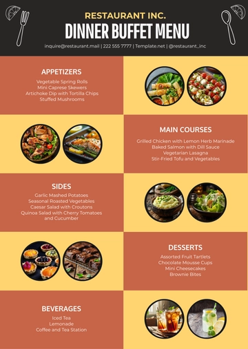 Free Buffet Style Menu Template to Edit Online