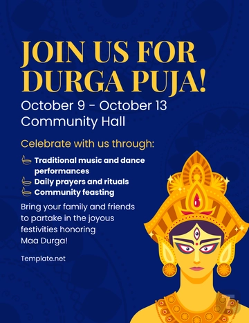 Free Durga Puja Promotional Template to Edit Online
