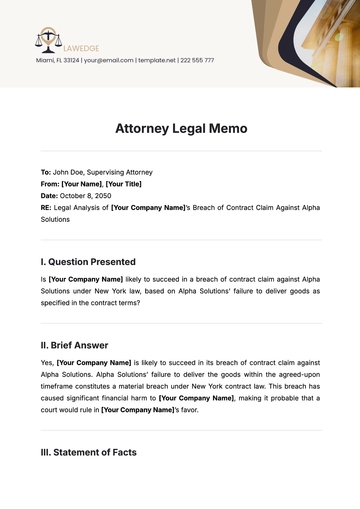 Free Attorney Legal Memo Template to Edit Online