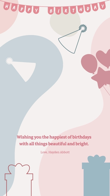Free Aesthetic Happy Birthday Template to Edit Online