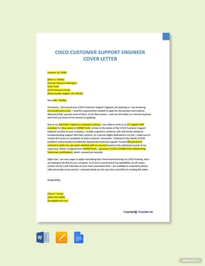 CISCO Customer Support Engineer Cover Letter