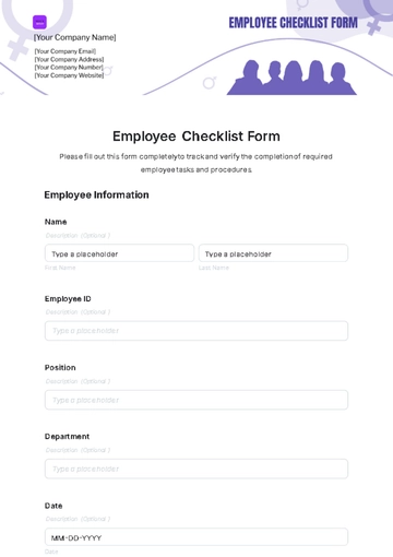 Free Employee Checklist Form Template to Edit Online