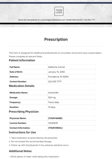 Free Prescription Template to Edit Online Free Prescription Template to Edit Online