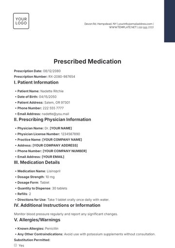 Free Prescribed Medication Template to Edit Online Free Prescribed Medication Template to Edit Online