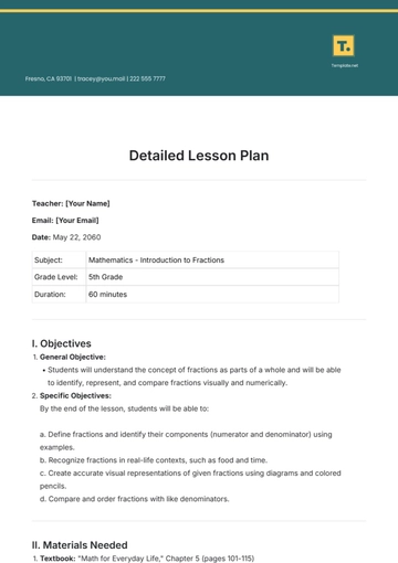 Free Detailed Lesson Plan Template to Edit Online