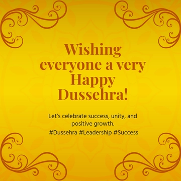 Free Dussehra LinkedIn Post Template to Edit Online