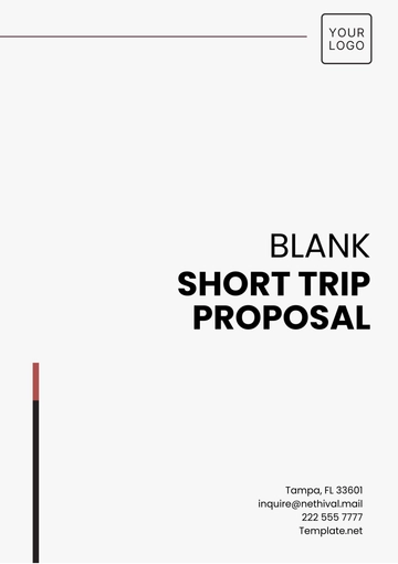 Free Blank Short Trip Proposal Template to Edit Online