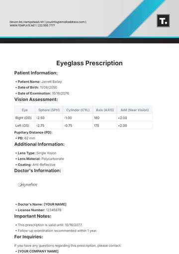 Free Eyeglass Prescription Template to Edit Online Free Eyeglass Prescription Template to Edit Online