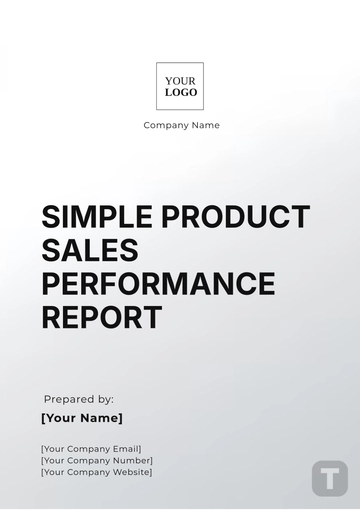 Free Simple Product Sales Performance Report Template to Edit Online