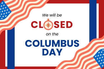 Free Columbus Day Closed Sign Template to Edit Online