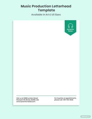 Music Production Letterhead Template