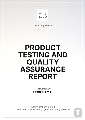 Free Product Testing and Quality Assurance Report Template to Edit Online