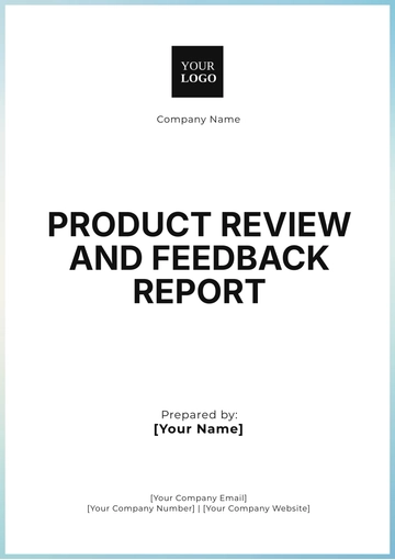 Free Product Review and Feedback Report Template to Edit Online